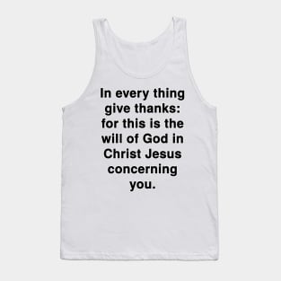 1 Thessalonians 5:18  KJV Bible Verse Typography Tank Top